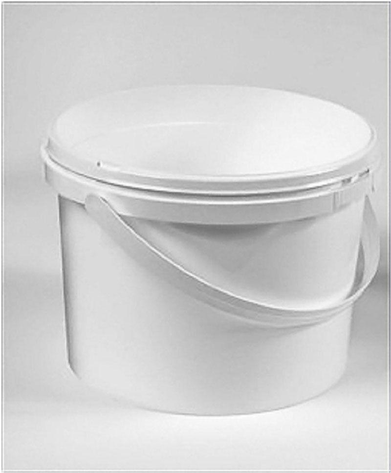 LEAKTITE 2 Gallon White Plastic Pail - Heavy Duty Polyethylene Bucket With Reinforced Rim