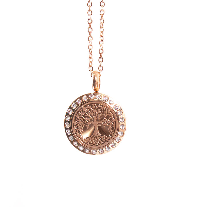 Levensboom | Aromatherapie olie diffuser ketting medaillon met pad