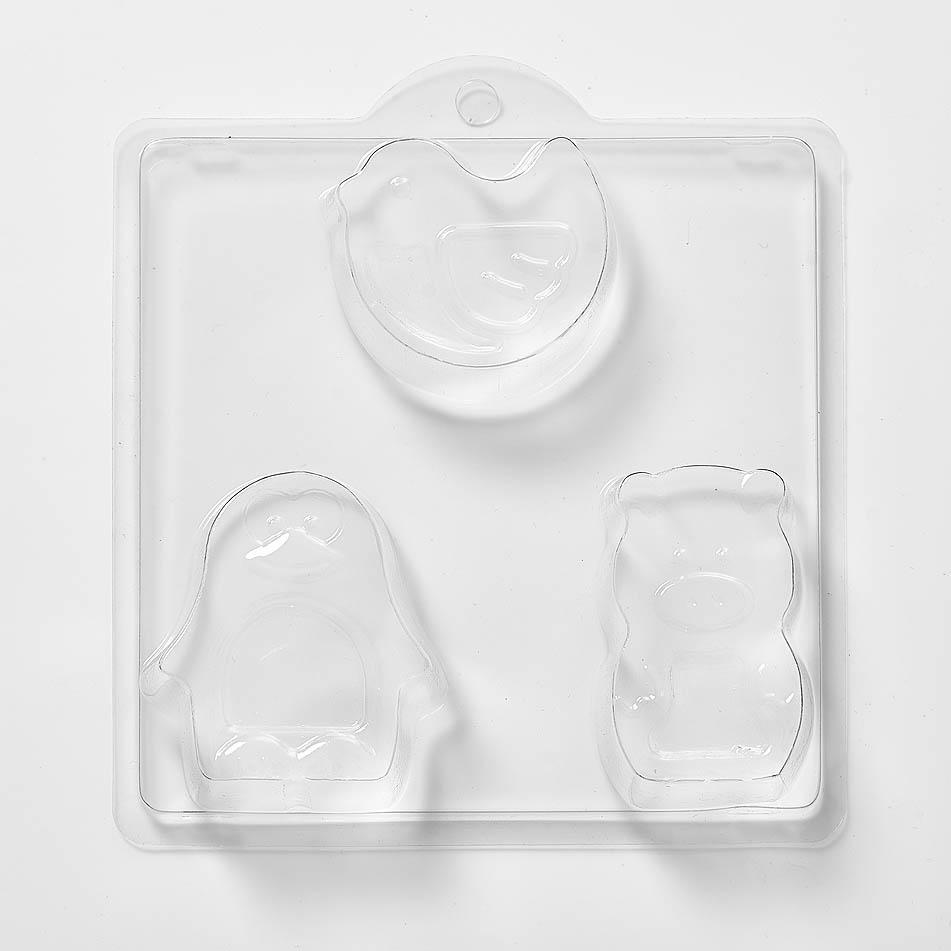 Animals Duck, Pig & Penguin Bear Soap/Bath Bomb Mould 3 Cavity N26 - Mystic Moments UK - Buy Soap Moulds