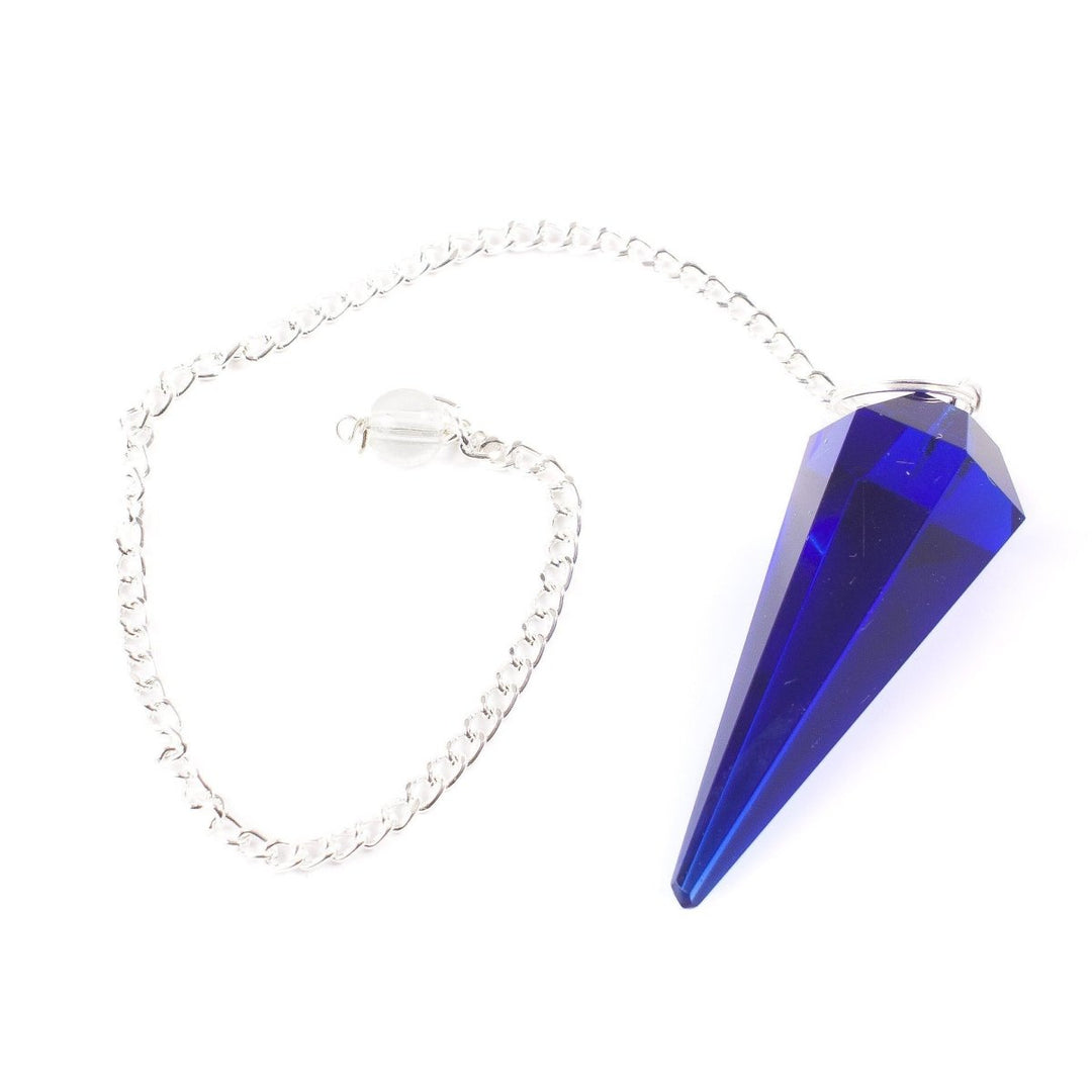 Blue Obsidian Faceted Pendulum - Mystic Moments UK