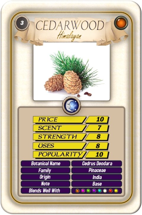 Cedarwood HimalayanTop Trump Card - Mystic Moments UK