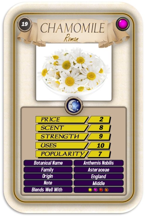 Chamomile Roman Top Trump Card - Mystic Moments UK