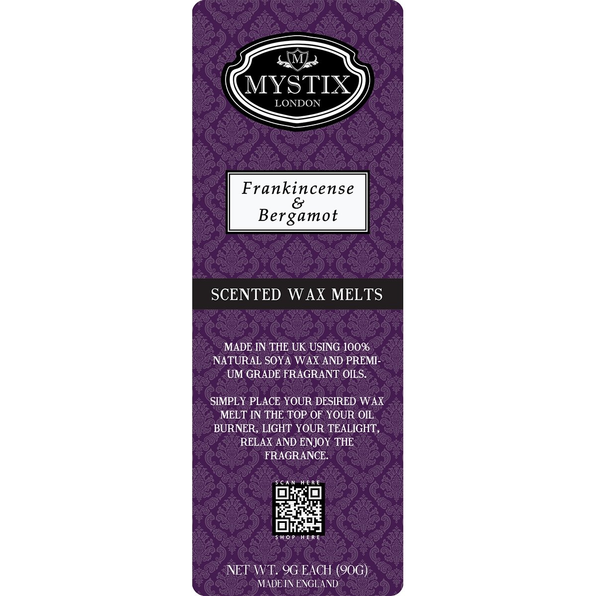 Frankincense & Bergamot | Wax Melt Clamshell - Mystic Moments UK