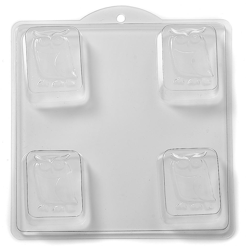 Owl on Rectangle Soap PVC Mould (4 Cavity) H04 - Mystic Moments UK