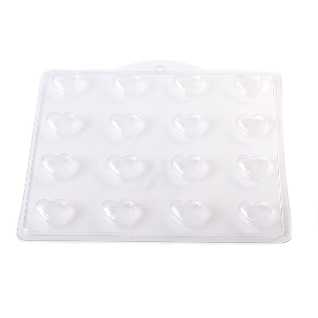 Striped Heart Plastic Soap/Bathbomb Mould 16 Cavity K06 - Mystic Moments UK