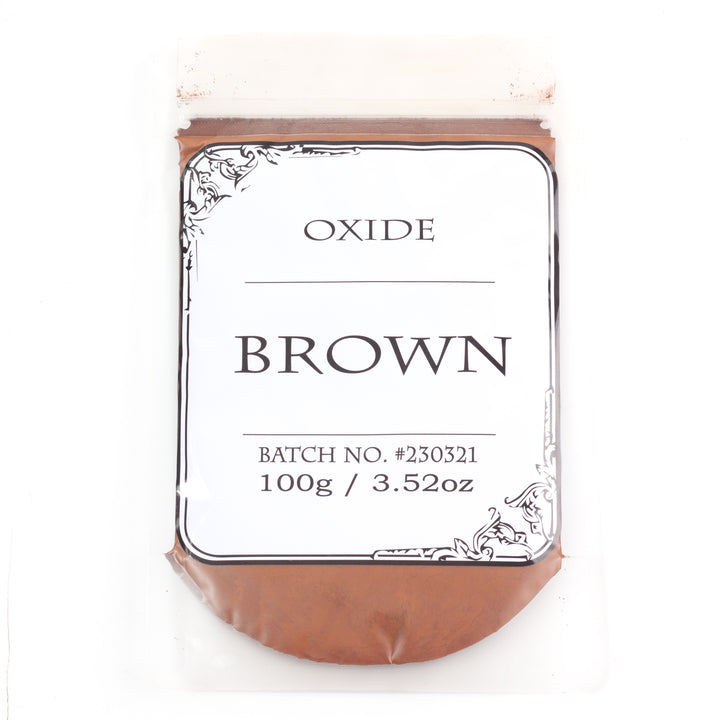 Polvo mineral de óxido marrón