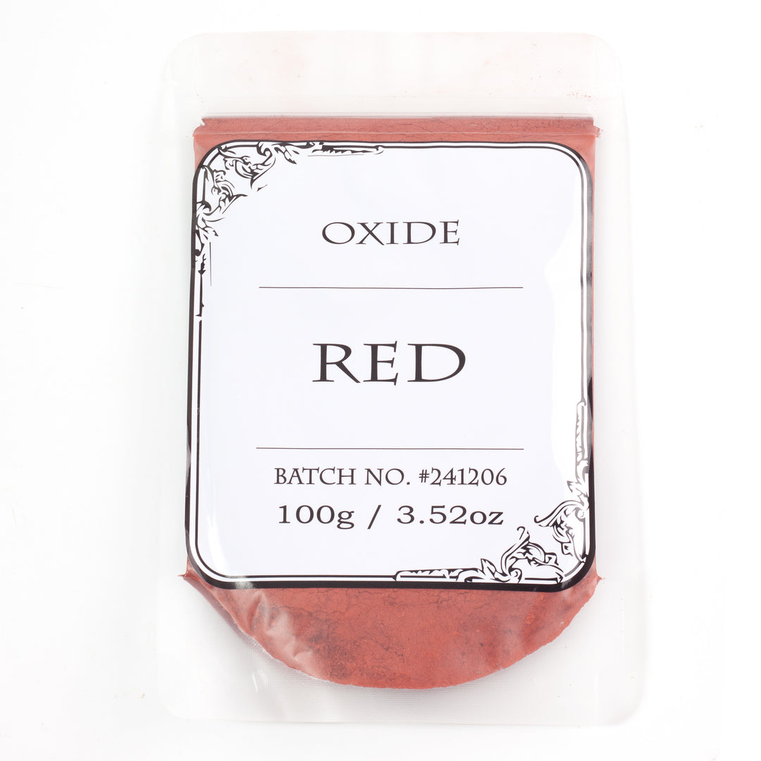 Polvo mineral de óxido rojo