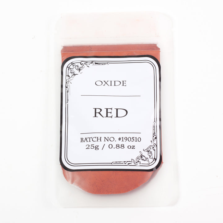 Polvo mineral de óxido rojo
