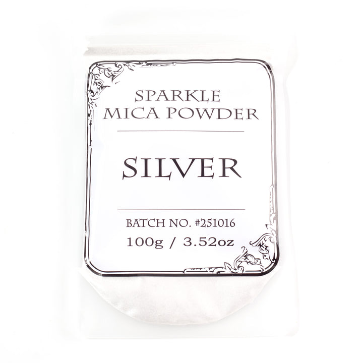 Mica brillante plateada