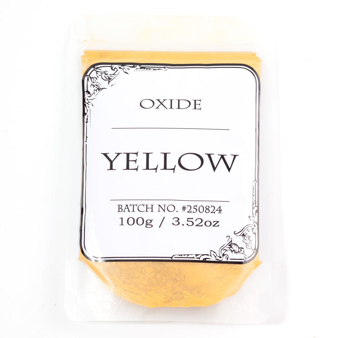 Polvo mineral de óxido amarillo