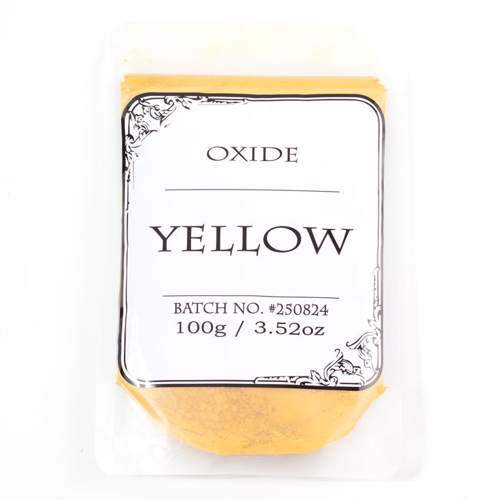 Polvo mineral de óxido amarillo