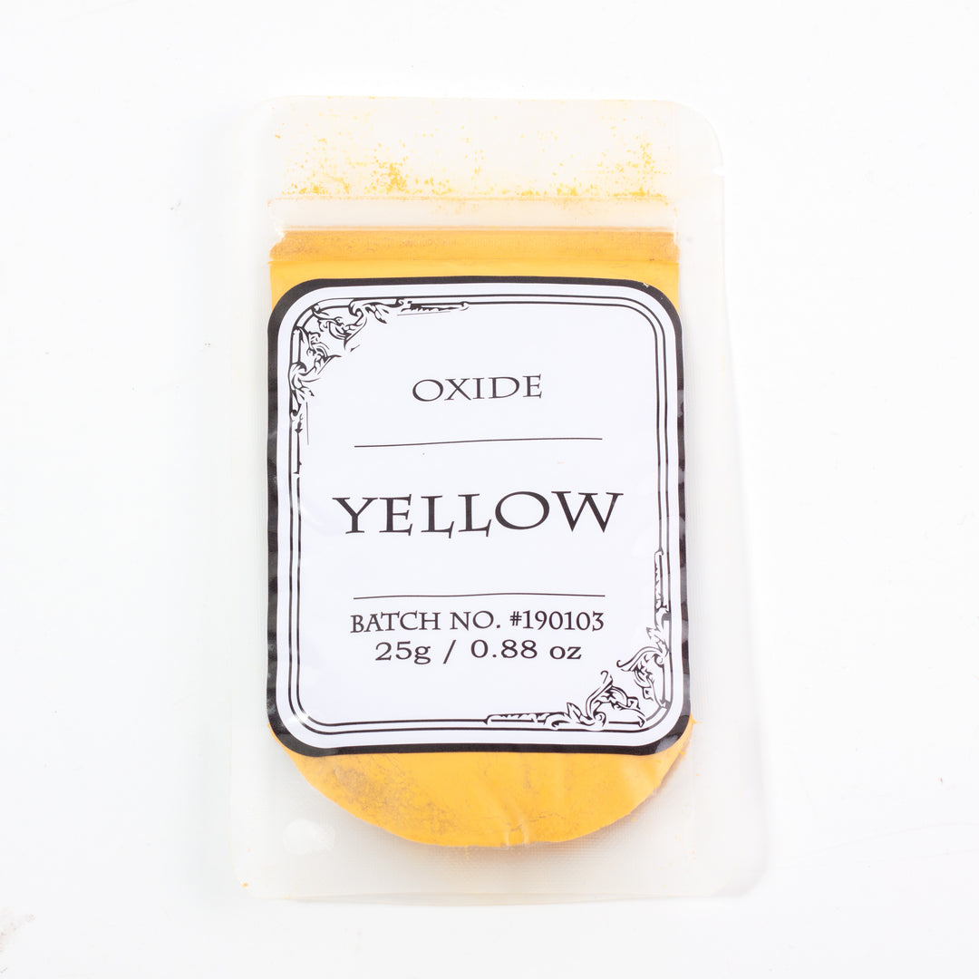 Polvo mineral de óxido amarillo