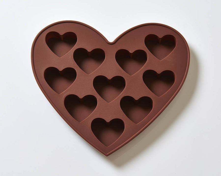 10 Cavity Hearts Silicone Cake/Soap Mould B0025 - Mystic Moments UK