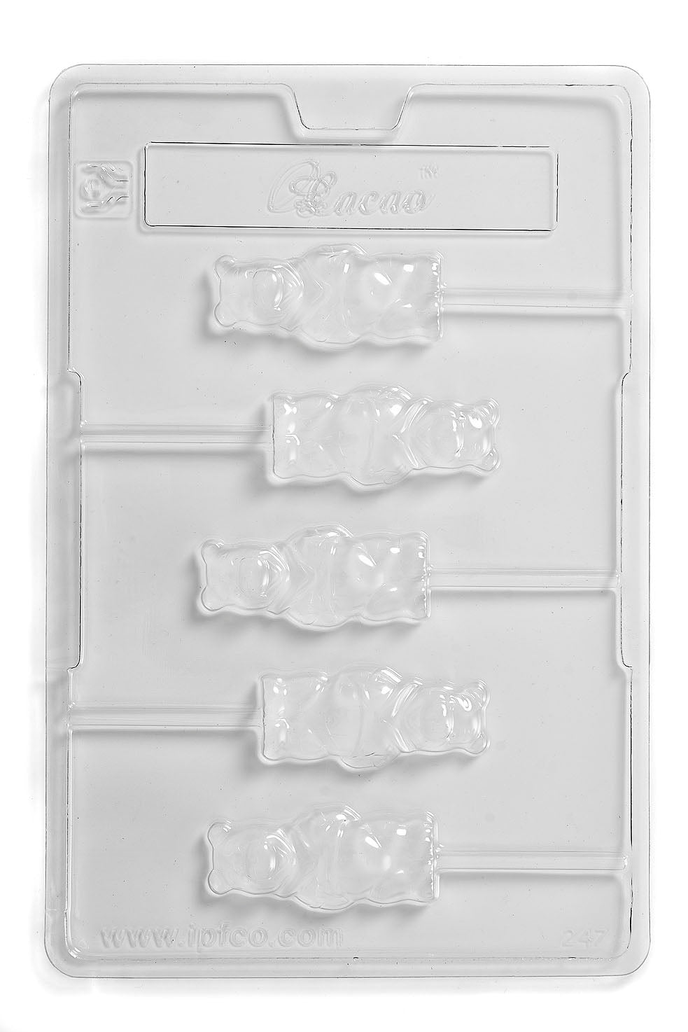 Stampo in PVC Teddy Bear Lolly cioccolato/dolce/sapone/gesso (5 cavità)