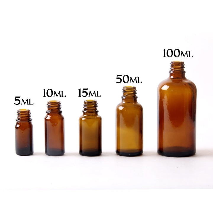 Botella redonda Boston de vidrio ámbar de 30 ml con tapa a prueba de manipulaciones (blanco o negro)
