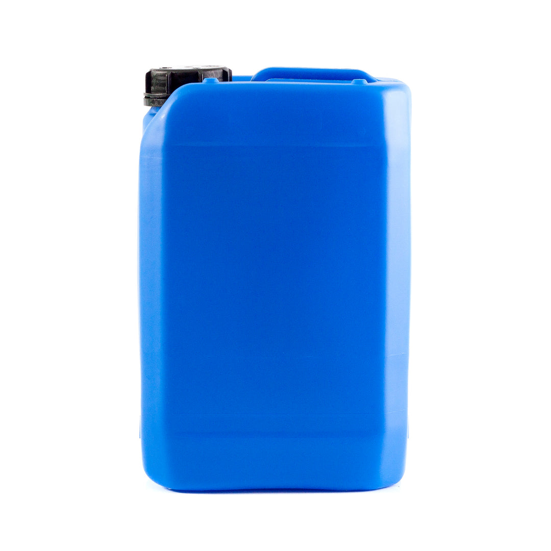 Bidón apilable de 6 litros, cuello azul de HDPE de 51 mm con tapa negra a prueba de manipulaciones