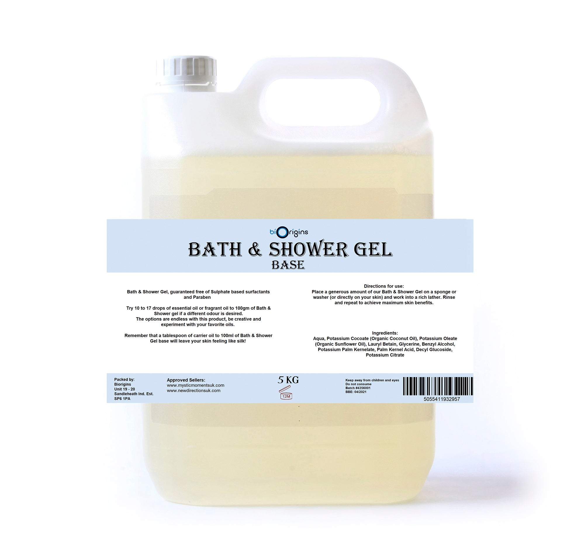 Bath & Shower Gel - Natural Unscented - S&P Free