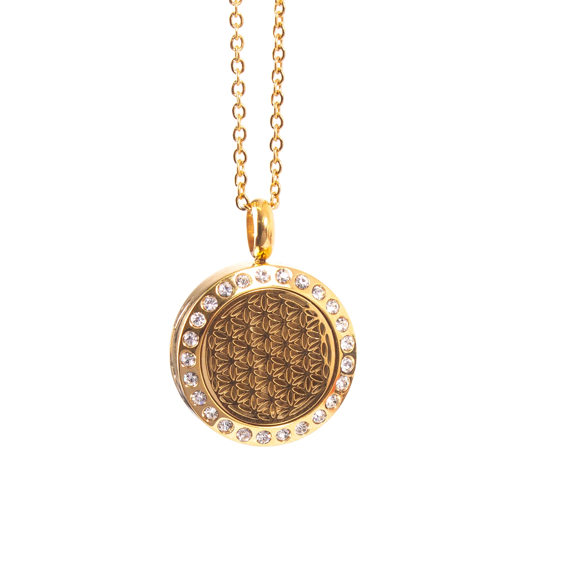 Flower of Life | Aromatherapy Oil Diffuser Necklace Locket with Pad