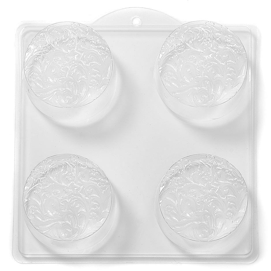 Moule décoratif rond en PVC (4 cavités)