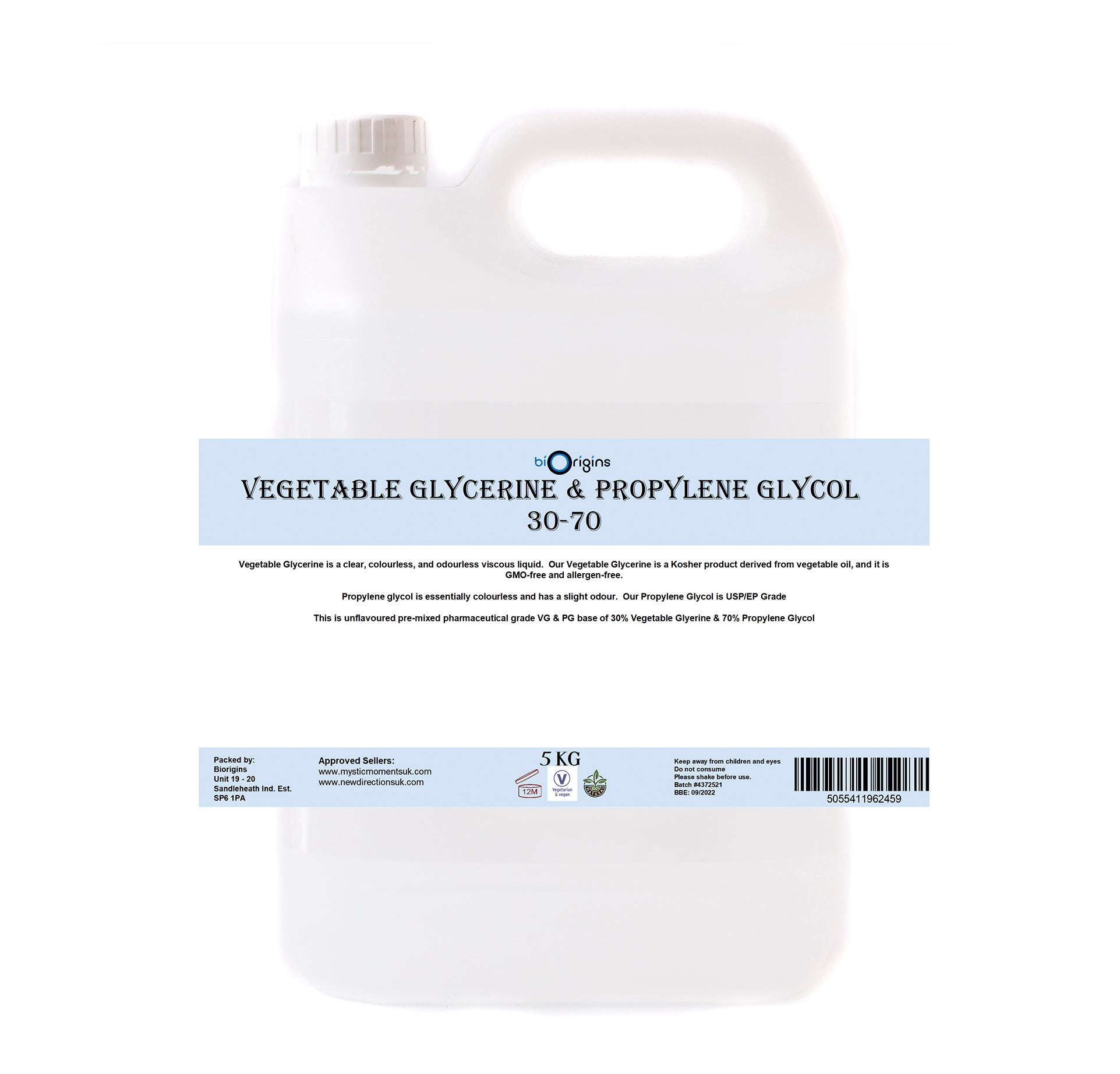 Vegetable Glycerine & Propylene Glycol Base VGPG 30-70