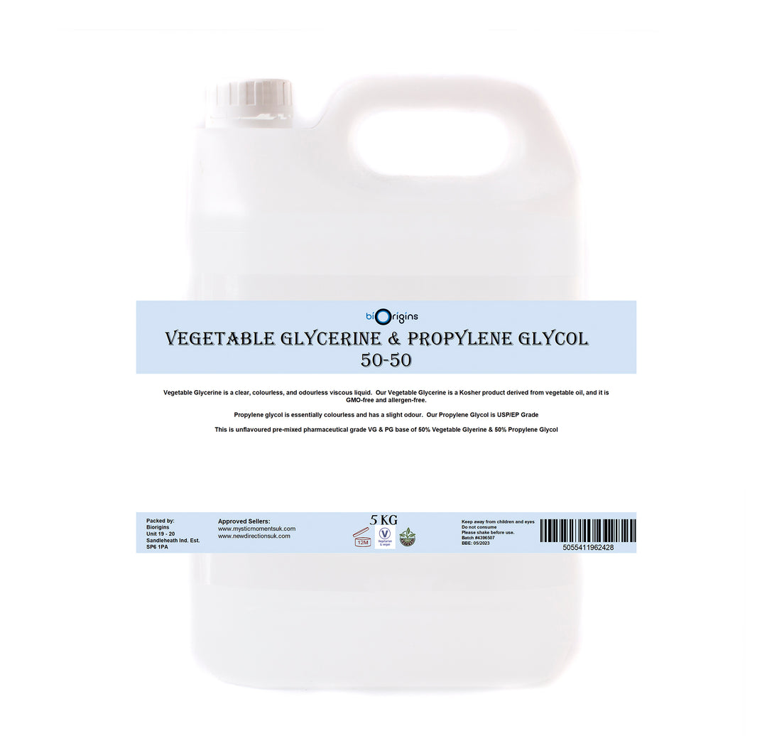 Plantaardige glycerine en propyleenglycolbasis VGPG 50-50