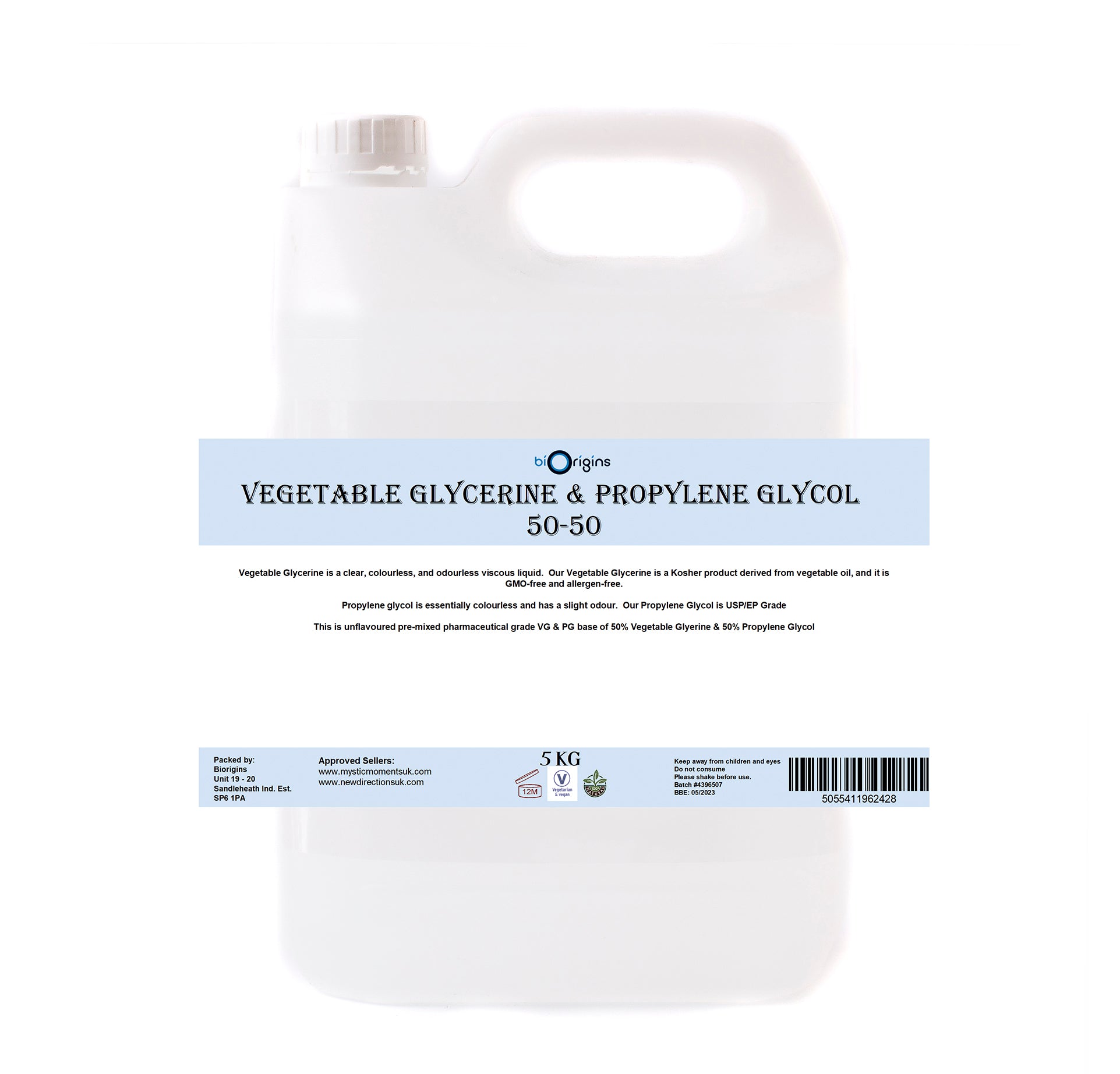 Vegetable Glycerine & Propylene Glycol Base VGPG 50-50