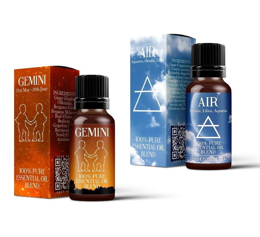 Air Element & Gemini Essential Oil Blend Twin Pack (2x10ml) - Mystic Moments UK