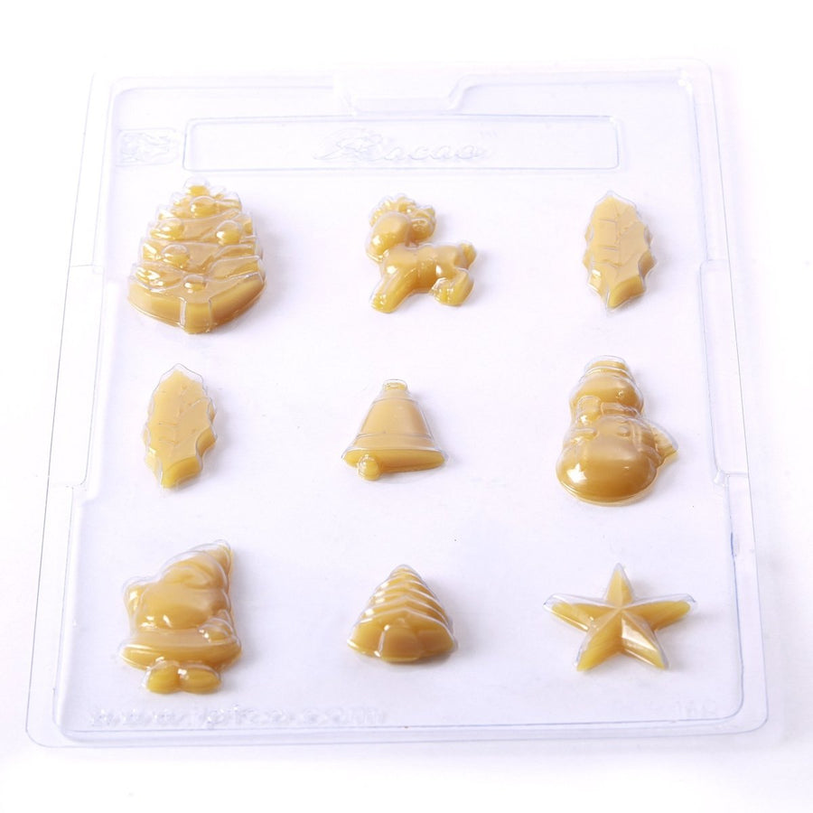Assorted Christmas Shapes Chocolate/Sweet/Soap/Plaster/Bath Bomb Mould #140 (9 cavity) - Mystic Moments UK