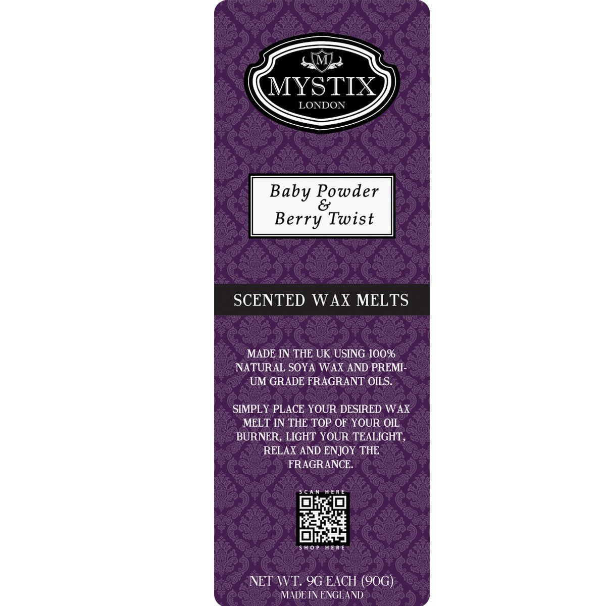 Baby Powder & Berry Twist | Wax Melts Clamshell - Mystic Moments UK