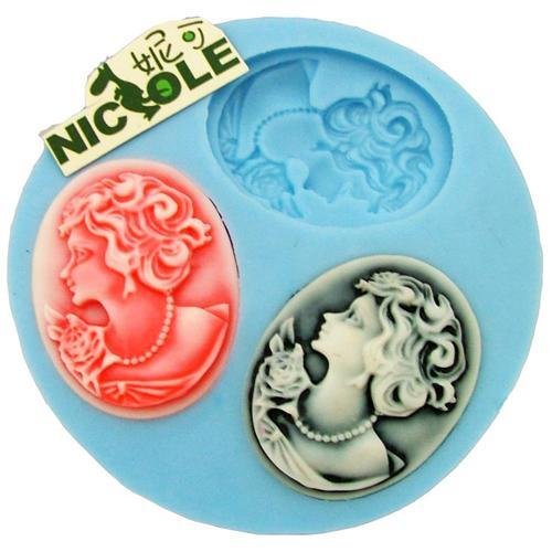 Cameo Silicone Fondant/Icing/Choc/Jewellery Mould - 3 Cavity F0012 - Mystic Moments UK