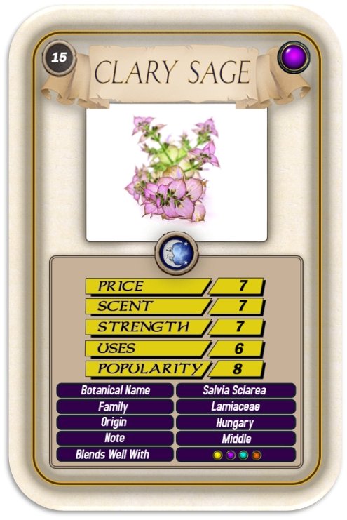 Clary Sage Top Trump Card - Mystic Moments UK
