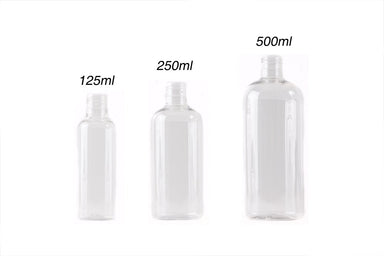Clear 125ml Tall Boston Round PET Bottle 24/415 - Mystic Moments UK