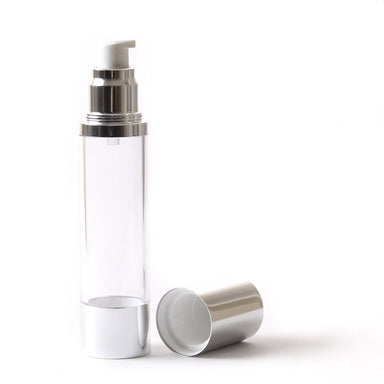 Clear & Silver Chrome 100ml With Cap - Airless Serum Bottles - Mystic Moments UK