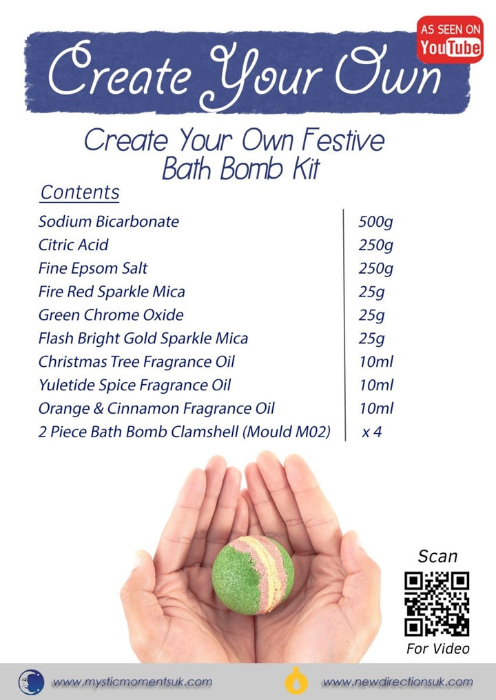 Create Your Own - Festive Bath Bomb Kit - Mystic Moments UK