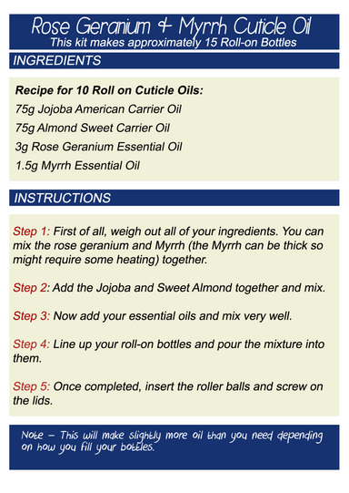 Create Your Own - Rose Geranium & Myrrh Cuticle Oil - Mystic Moments UK