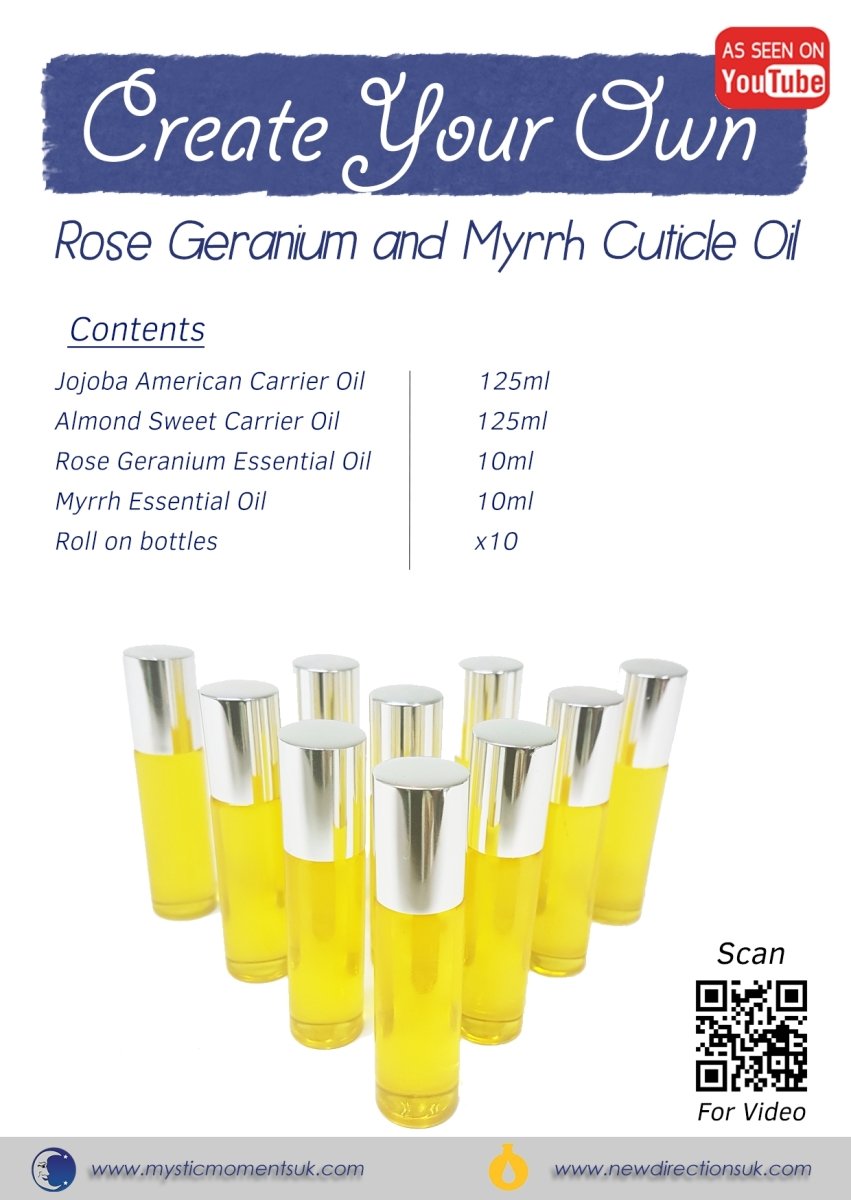 Create Your Own - Rose Geranium & Myrrh Cuticle Oil - Mystic Moments UK