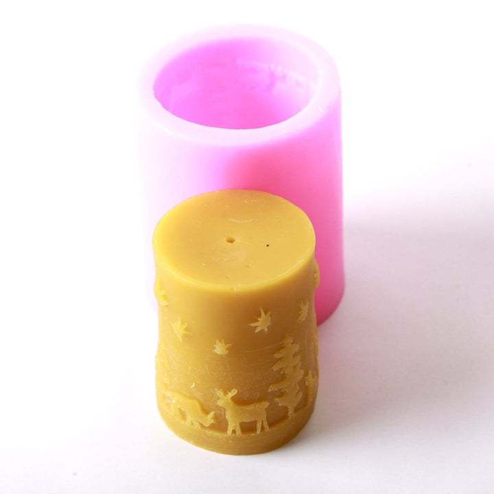 Cylinder Christmas Silicone Candle/Bath Bomb Soap /Chocolate Mould LZ0028 - Mystic Moments UK