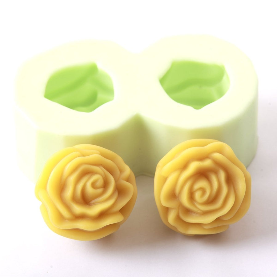 Double Rose Silicone Soap Mould R0075 - Mystic Moments UK