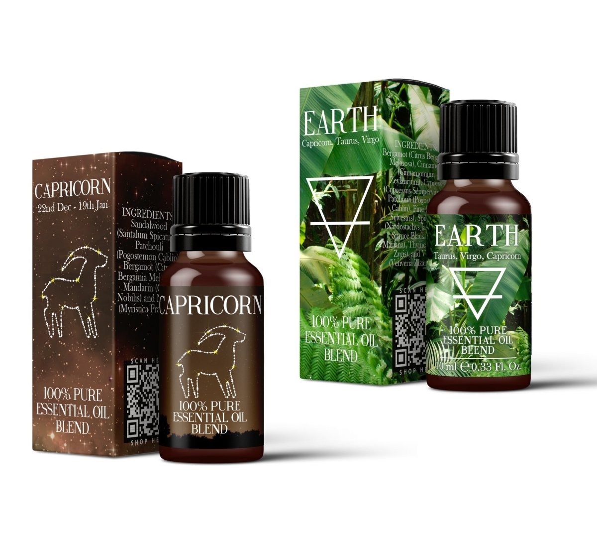 Earth Element & Capricorn Essential Oil Blend Twin Pack (2x10ml) - Mystic Moments UK