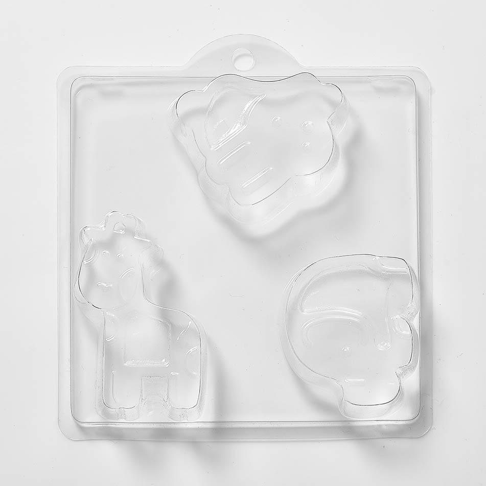 Elephant, Giraffe & Rabbit PVC Mould (3 Cavity) N27 - Mystic Moments UK