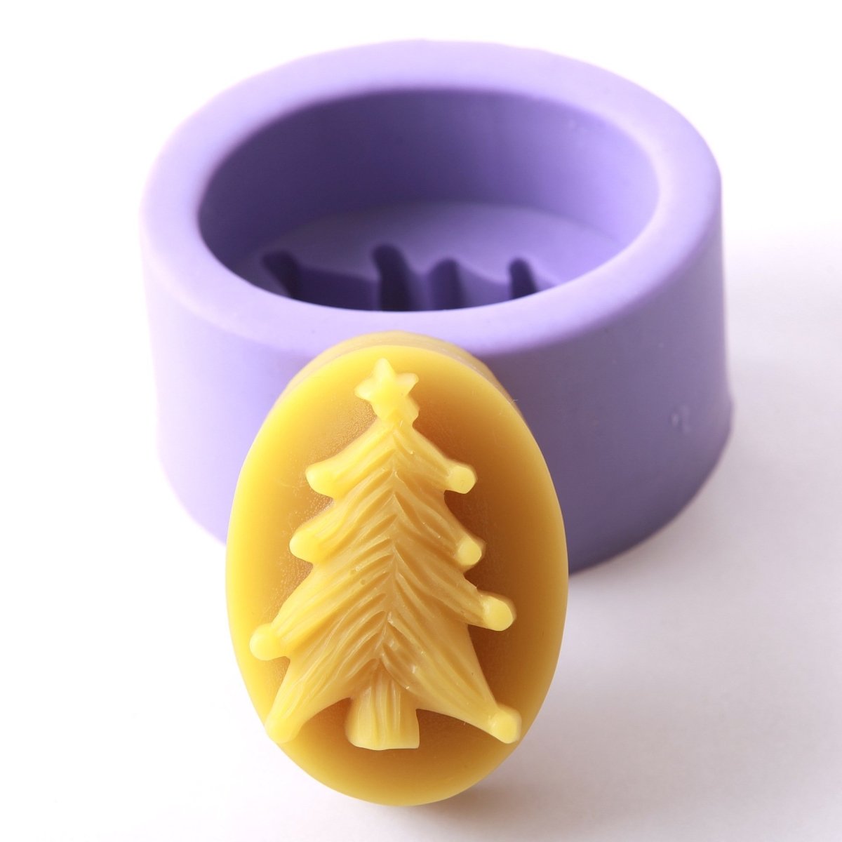 Embossed Christmas Tree Silicone Soap Mould R0084 - Mystic Moments UK