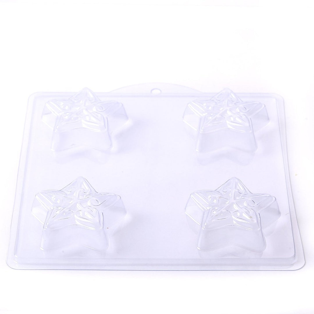 Embossed Star Soap/Bathbomb Mould 4 Cavity G08 - Mystic Moments UK