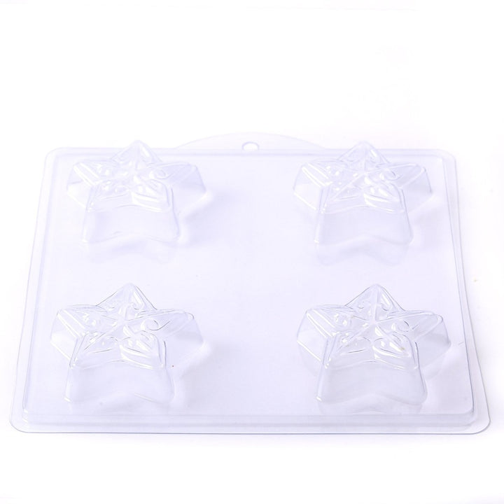 Embossed Star Soap/Bathbomb Mould 4 Cavity G08 - Mystic Moments UK