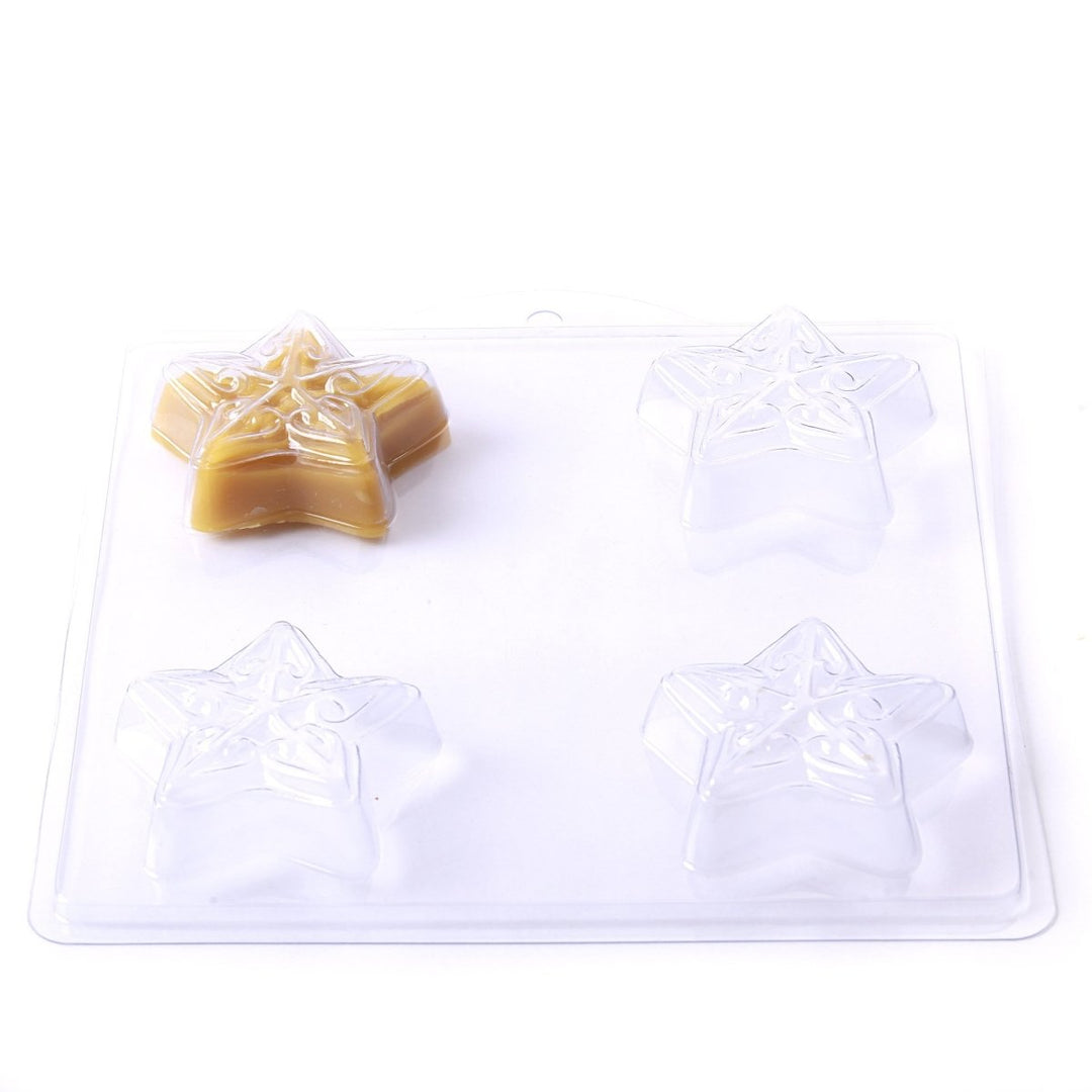 Embossed Star Soap/Bathbomb Mould 4 Cavity G08 - Mystic Moments UK