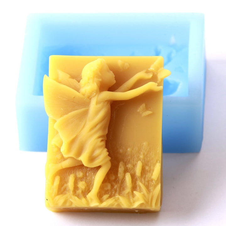 Fairy and Butterfly Rectangle Silicone Soap Mould R0720 - Mystic Moments UK