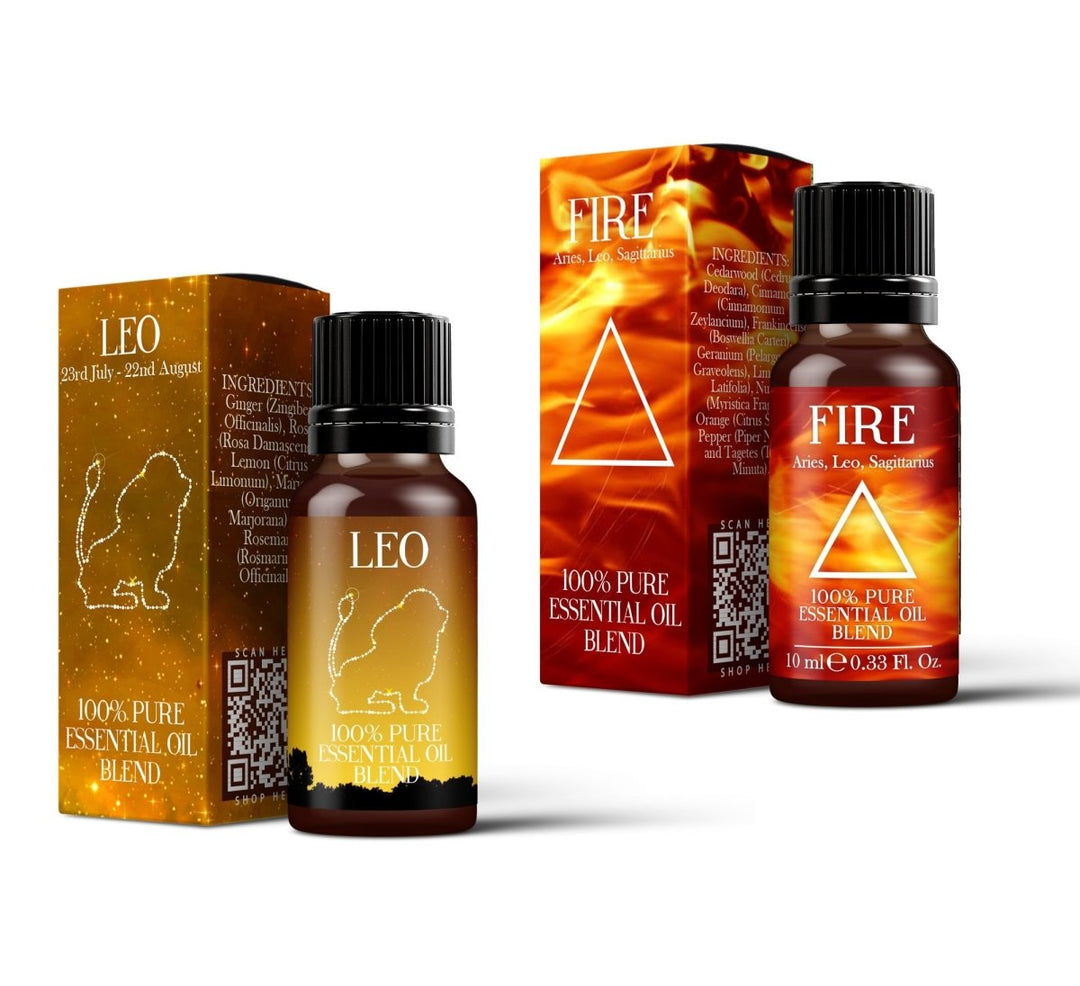 Fire Element & Leo Essential Oil Blend Twin Pack (2x10ml) - Mystic Moments UK