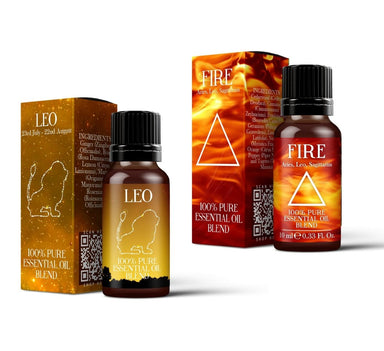Fire Element & Leo Essential Oil Blend Twin Pack (2x10ml) - Mystic Moments UK
