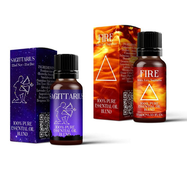 Fire Element & Sagittarius Essential Oil Blend Twin Pack (2x10ml) - Mystic Moments UK
