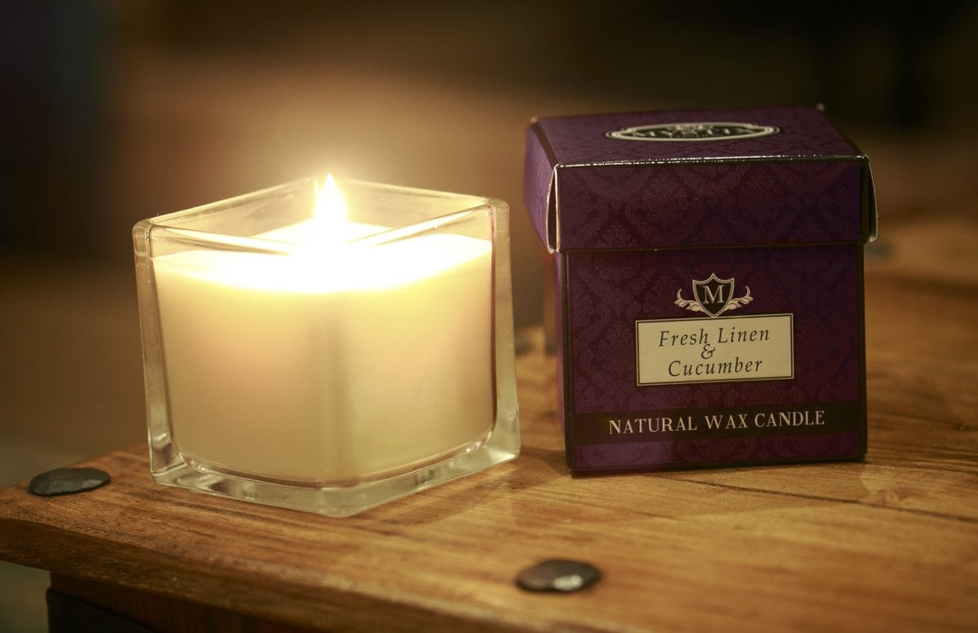 Fresh Linen & Cucumber Scented Candle - Mystic Moments UK