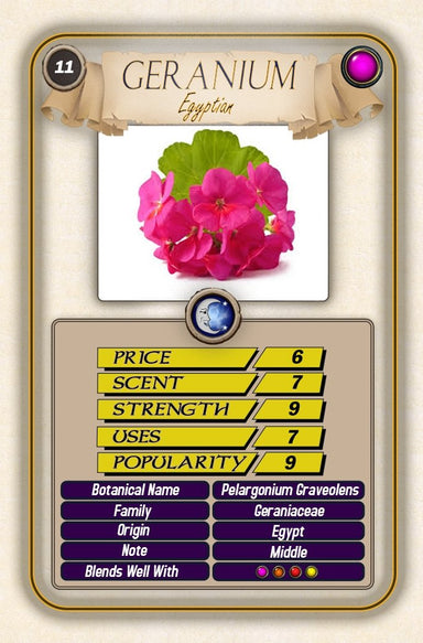 Geranium Egyptian Top Trump Card - Mystic Moments UK